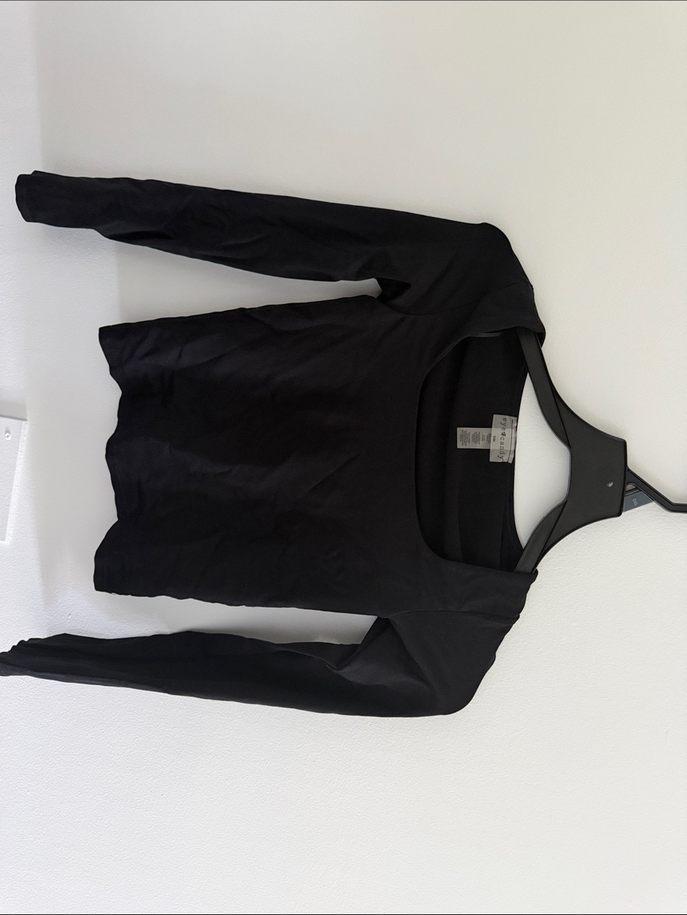 eye candy Black Long Sleeve Scoop Neck Top
